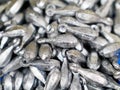 Lead sinkers for fishing rig on the fishing line