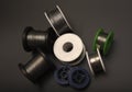 Lead solder. Coils of lead solder. Soldering of electronic equipment Royalty Free Stock Photo