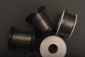 Lead solder. Coils of lead solder. Soldering of electronic equipment Royalty Free Stock Photo