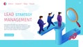 Lead Strategy Management Horizontal Flat Banner.