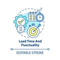 Lead time and punctuality concept icon