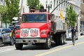 Lead truck in the auto caravan for the People`s Strike Coalition