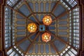 Leadenhall Market Ceiling Close-Up View in London, England Royalty Free Stock Photo