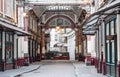 Leadenhall market closed, no people. London, UK. Empty streets City of London during national lockdown. Royalty Free Stock Photo