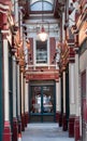 Leadenhall market closed, no people. London, UK. Empty streets City of London during national lockdown. Royalty Free Stock Photo