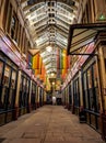 Leadenhall Market in London, Uk. Leadenhall Market is a covered market located in the historic centre of the City of London financ Royalty Free Stock Photo