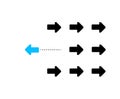 leader arrow against the current. business concept.