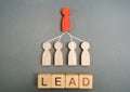 The leader is associated with employees and the word lead. Hierarchical system of business and organization management. Improving Royalty Free Stock Photo