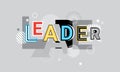 Leader Business Leadership Creative Word Over Abstract Geometric Shapes Background Web Banner