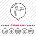 Leader Business People icon thin line Bonus Icons. Eps10 Vector Royalty Free Stock Photo