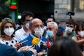 Leader of Catalan Popular Party PP Alejandro FernÃÂ¡ndez ÃÂlvarez speaks as Ciudadanos demonstrates against the pardons granted