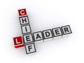 Leader chief word block on white