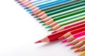 Leader concept with one pencil standing out of crowd of other pencils Royalty Free Stock Photo