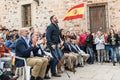 The leader of the far-right Vox party, Santiago Abascal, during the rally of his party held in Caceres. Royalty Free Stock Photo