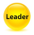 Leader glassy yellow round button