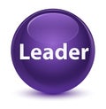 Leader glassy purple round button