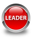 Leader glossy red round button