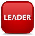 Leader special red square button Royalty Free Stock Photo