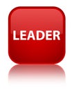 Leader special red square button Royalty Free Stock Photo