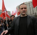 Leader of the Left Front movement Sergei Udaltsov in marsh leftist in the center city.