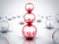 Leader Red Glass Sphere Pyramid. Leadership Concept Royalty Free Stock Photo