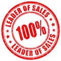 Leader of sales rubber stamp Royalty Free Stock Photo