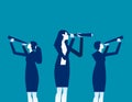 Leader search for colleagues. Business vector illustration concept