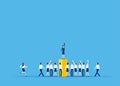 Leader speech and crowd of people. Business vector illustration , The Real leader concept, Flat character style design,