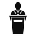 Leader speech icon, simple style