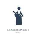 leader speech icon in trendy design style. leader speech icon isolated on white background. leader speech vector icon simple and