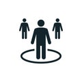 Leader standing out from the crowd, leadership concept icon Royalty Free Stock Photo