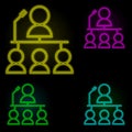 leader, team, conference icon neon color set icon. Simple thin line, outline vector of business icons for ui and ux, website or Royalty Free Stock Photo