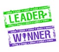 Leader and winner rubber stamps imprints set