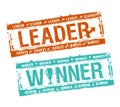 Leader and winner rubber stamps set