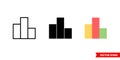 Leaderboard icon of 3 types color, black and white, outline. Isolated vector sign symbol