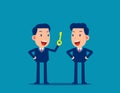 Leaders talking guidance for employee. Instruction concept. Cute business cartoon vector design