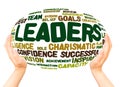 Leaders word cloud hand sphere concept Royalty Free Stock Photo