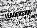 LEADERSHIP - ability of an individual to influence and guide followers or other members of an organization, word cloud concept Royalty Free Stock Photo