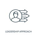 Leadership Approach outline icon. Thin line concept element from risk management icons collection. Creative Leadership Approach Royalty Free Stock Photo