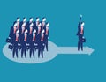 Leadership. Business lading team of worker go forward. Concept business vector illustration