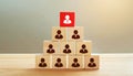 Leadership or Business Motivation Concept - Wooden Blocks Shape - Generative Ai Royalty Free Stock Photo