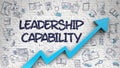 Leadership Capability Drawn on White Brickwall. 3d. Royalty Free Stock Photo