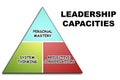 Leadership capacities pyramid concept isolated