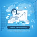 Leadership Coaching Web Banner With Copy Space On Blue Background