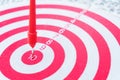 Leadership concept Arrows on archery target of dartboard Target business concept Royalty Free Stock Photo