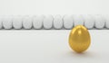 Leadership concept with golden egg. 3d rendering Royalty Free Stock Photo