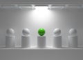 Leadership concept with green sphere