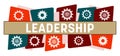 Leadership Colorful Top Bottom Rounded Squares Gears