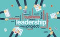 Leadership concept infographics. Word cloud with