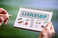 Leadership concept on a notepad Royalty Free Stock Photo